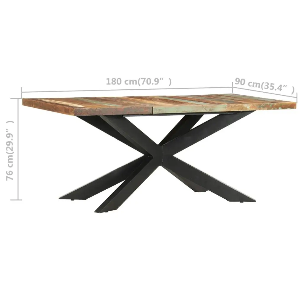 Dining Table 180x90x76 cm Solid Reclaimed Wood 285966