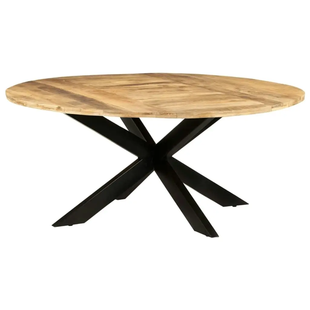 Dining Table Round 175x75 cm Rough Mango Wood 321684