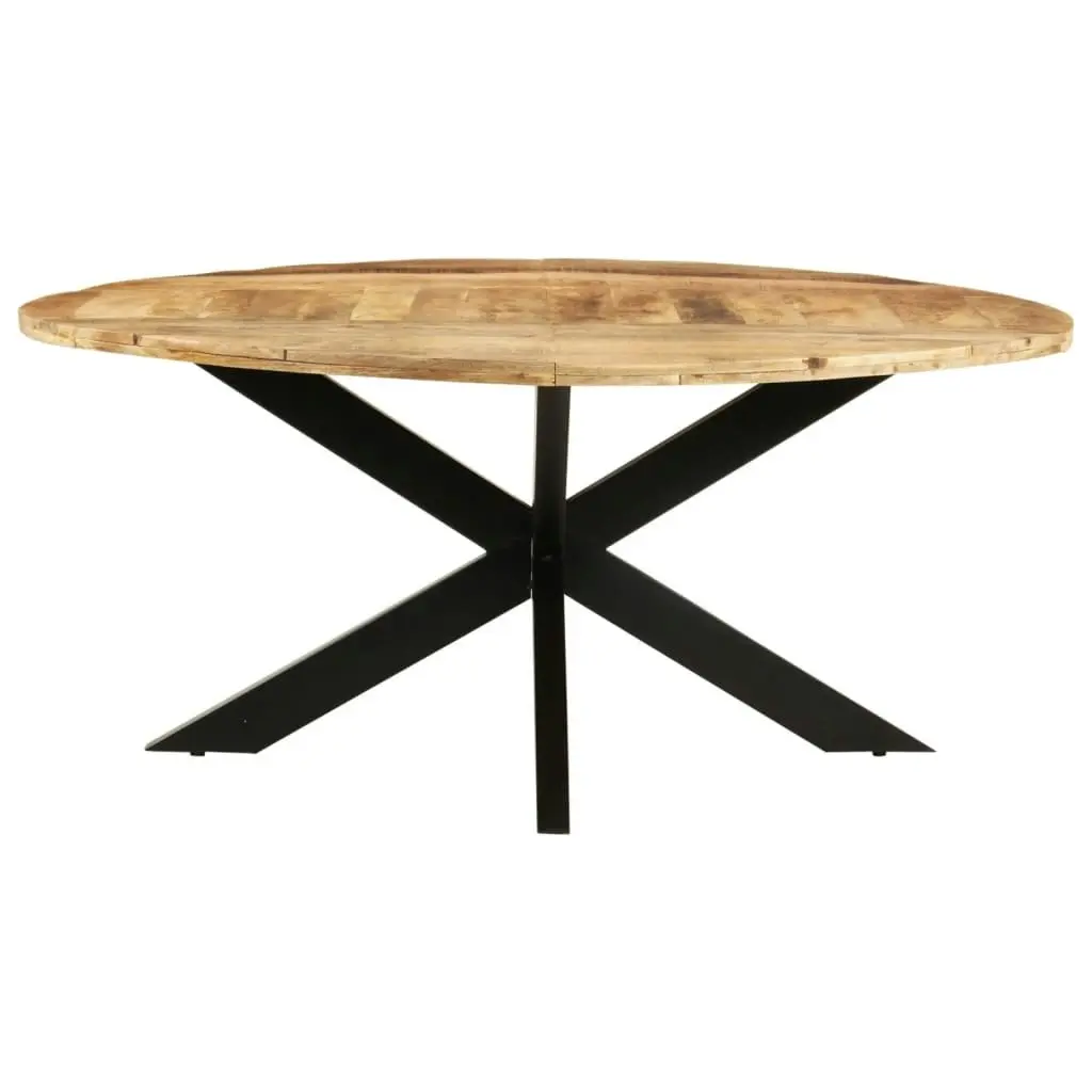 Dining Table Round 175x75 cm Rough Mango Wood 321684