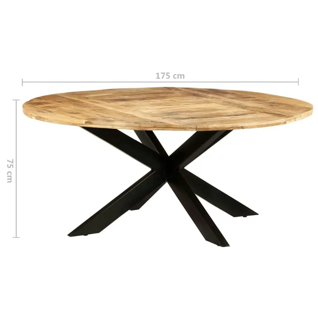 Dining Table Round 175x75 cm Rough Mango Wood 321684