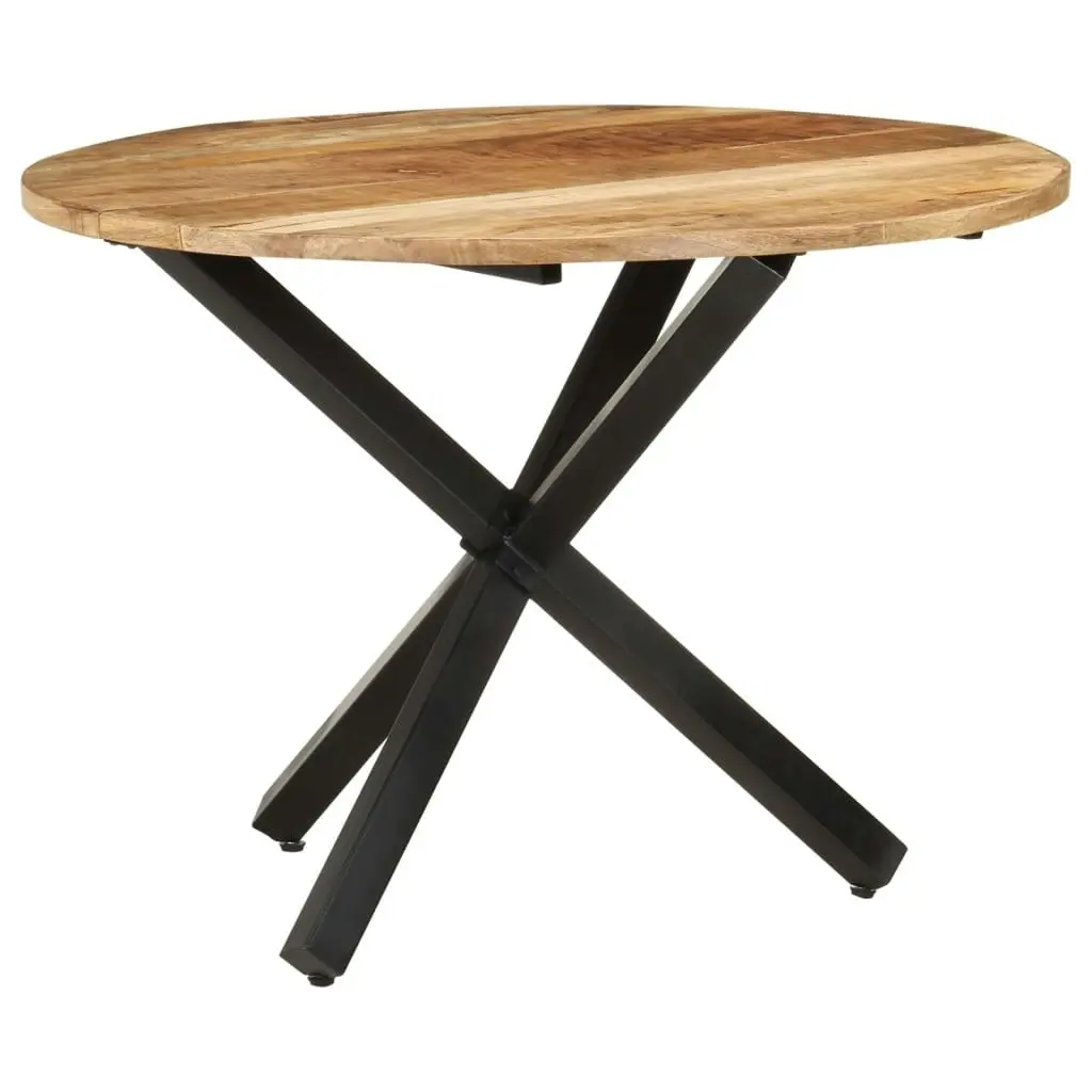 Dining Table Round 100x100x75 cm Rough Mango Wood 321681