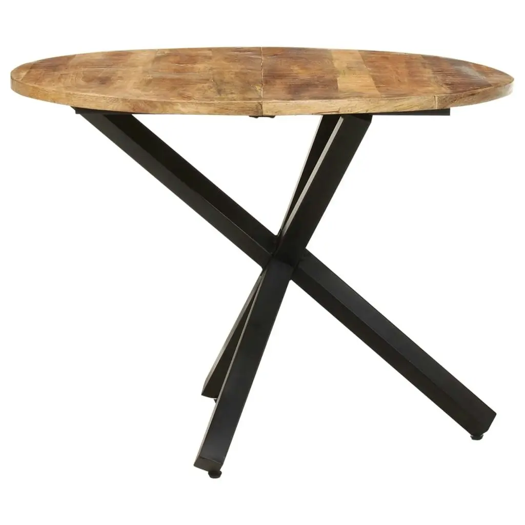 Dining Table Round 100x100x75 cm Rough Mango Wood 321681