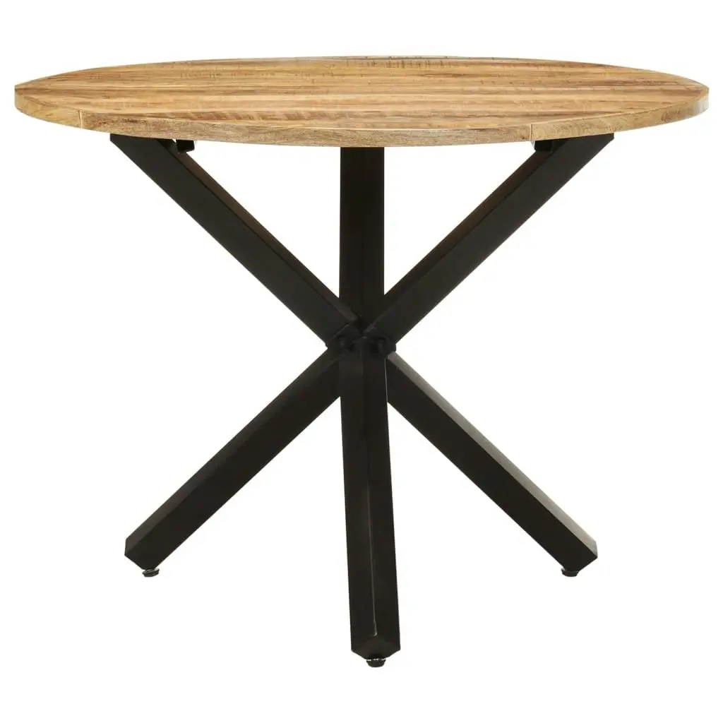 Dining Table Round 100x100x75 cm Rough Mango Wood 321681