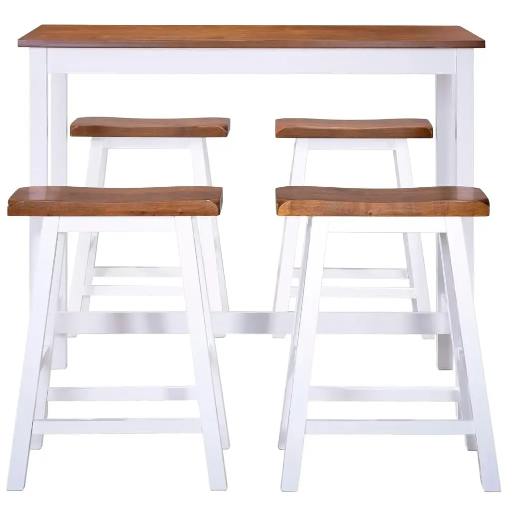 Bar Table and Stool Set 5 Pieces Solid Wood 275232