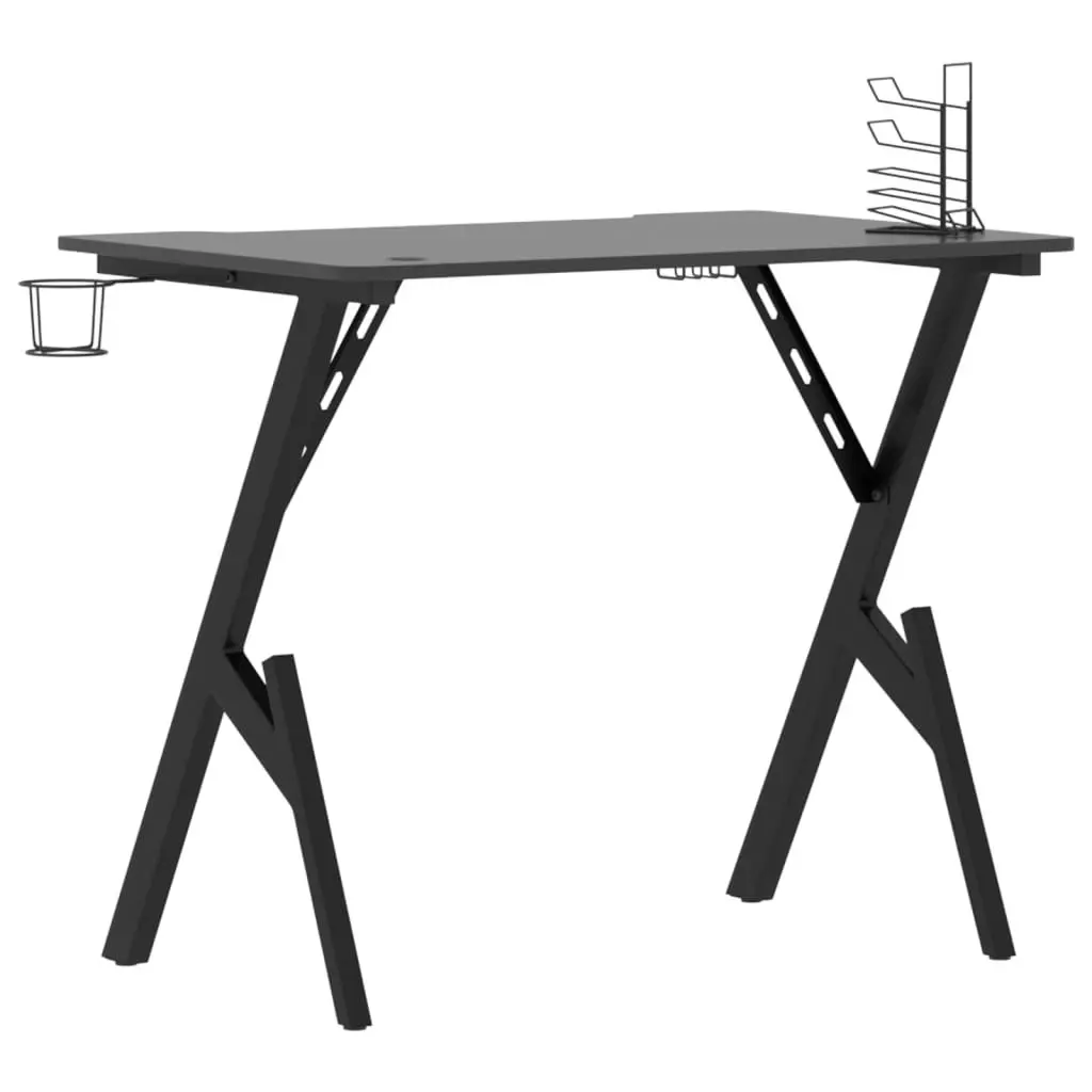 Gaming Desk with Y Shape Legs Black 90x60x75 cm 325404