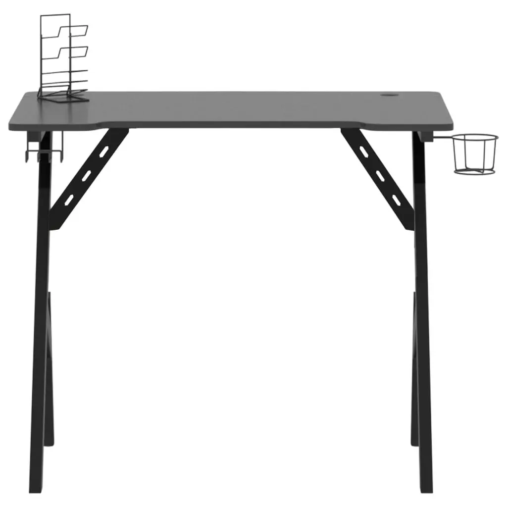 Gaming Desk with Y Shape Legs Black 90x60x75 cm 325404