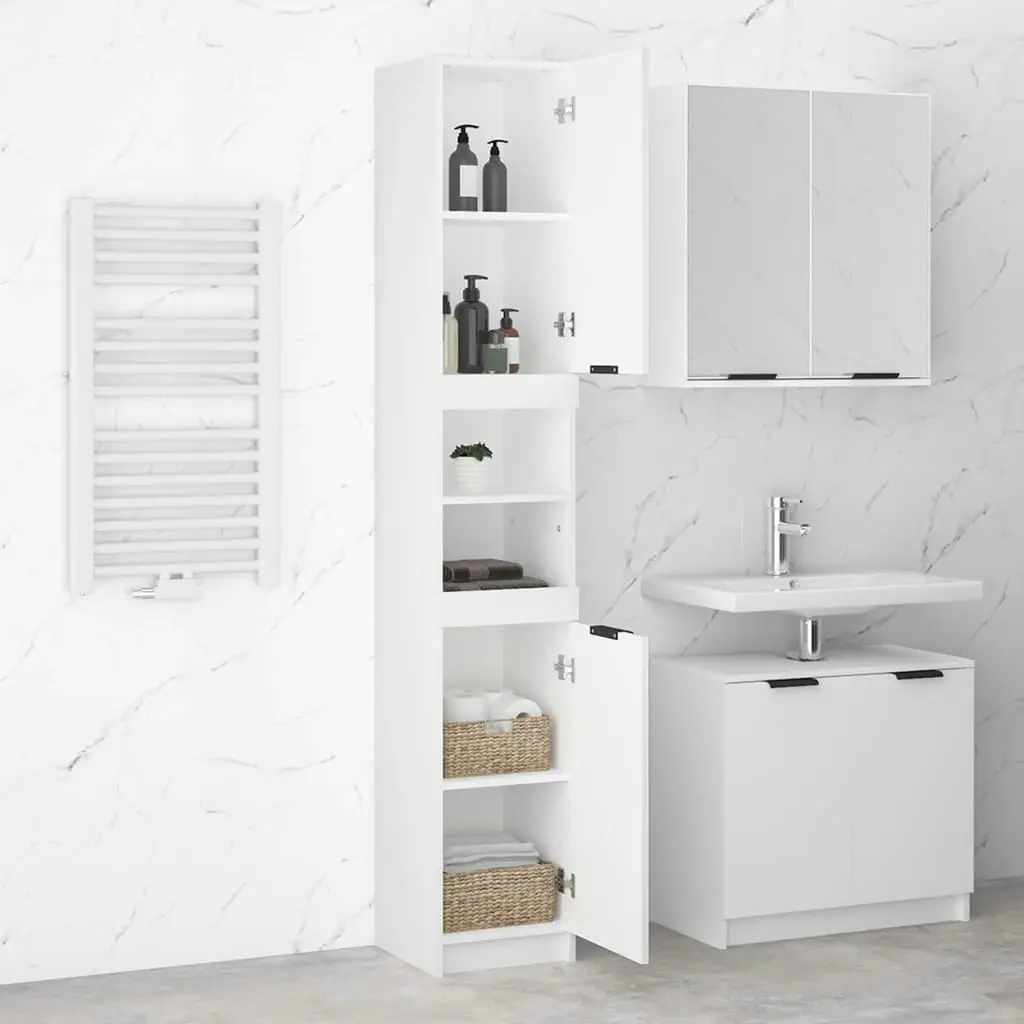 Bathroom Cabinet White 32x34x188.5 cm Engineered Wood 811322