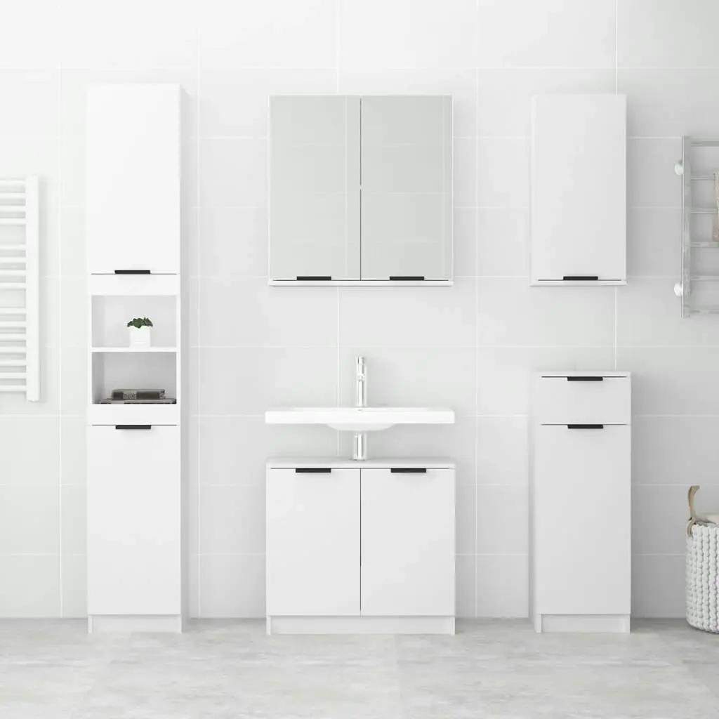 Bathroom Cabinet White 32x34x188.5 cm Engineered Wood 811322