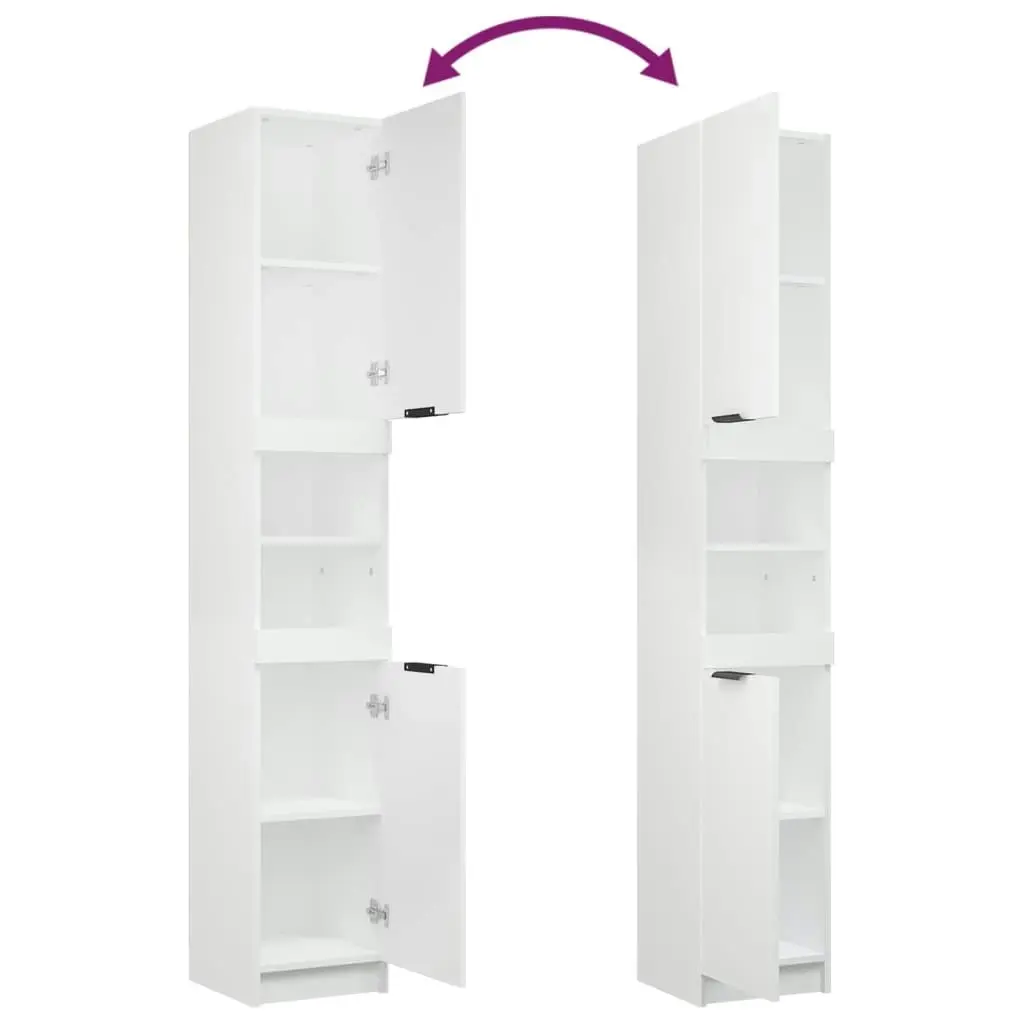 Bathroom Cabinet White 32x34x188.5 cm Engineered Wood 811322