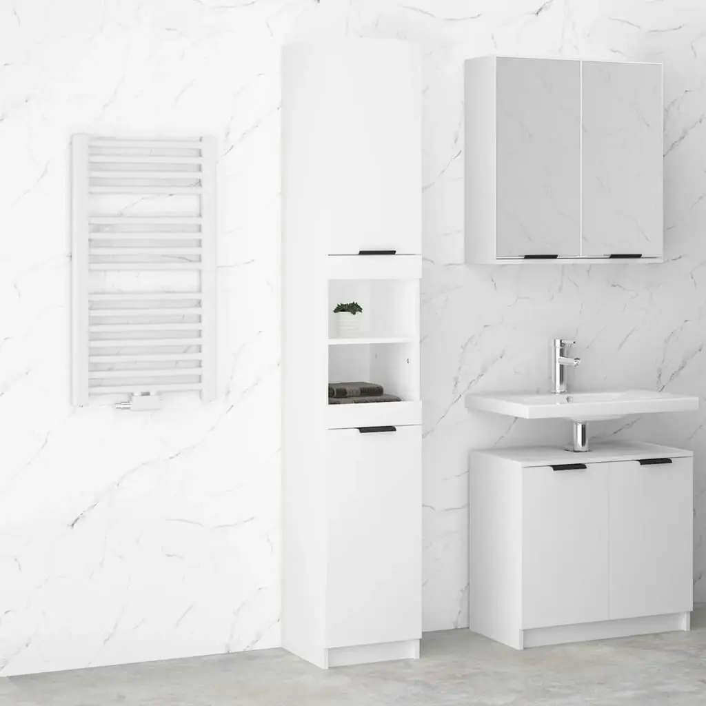 Bathroom Cabinet White 32x34x188.5 cm Engineered Wood 811322