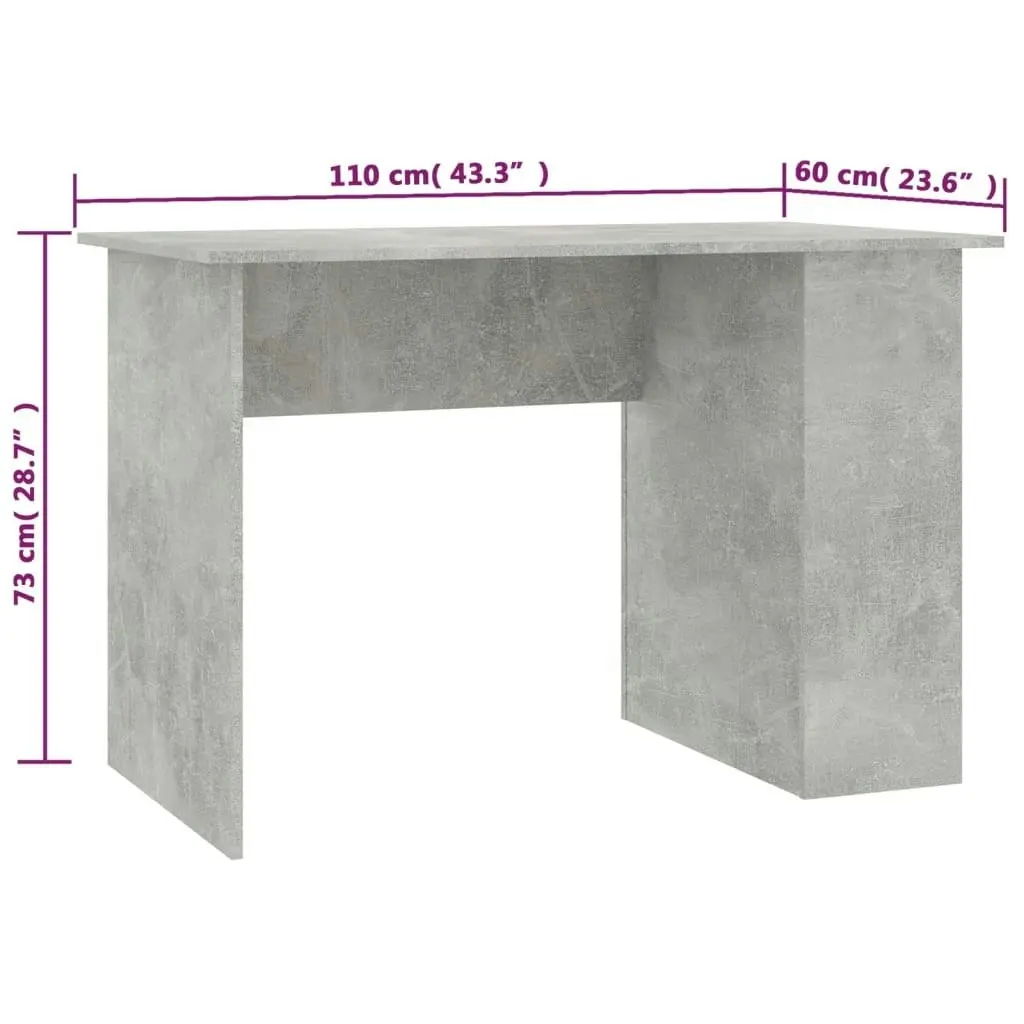 Desk Concrete Grey 110x60x73 cm Chipboard 800580