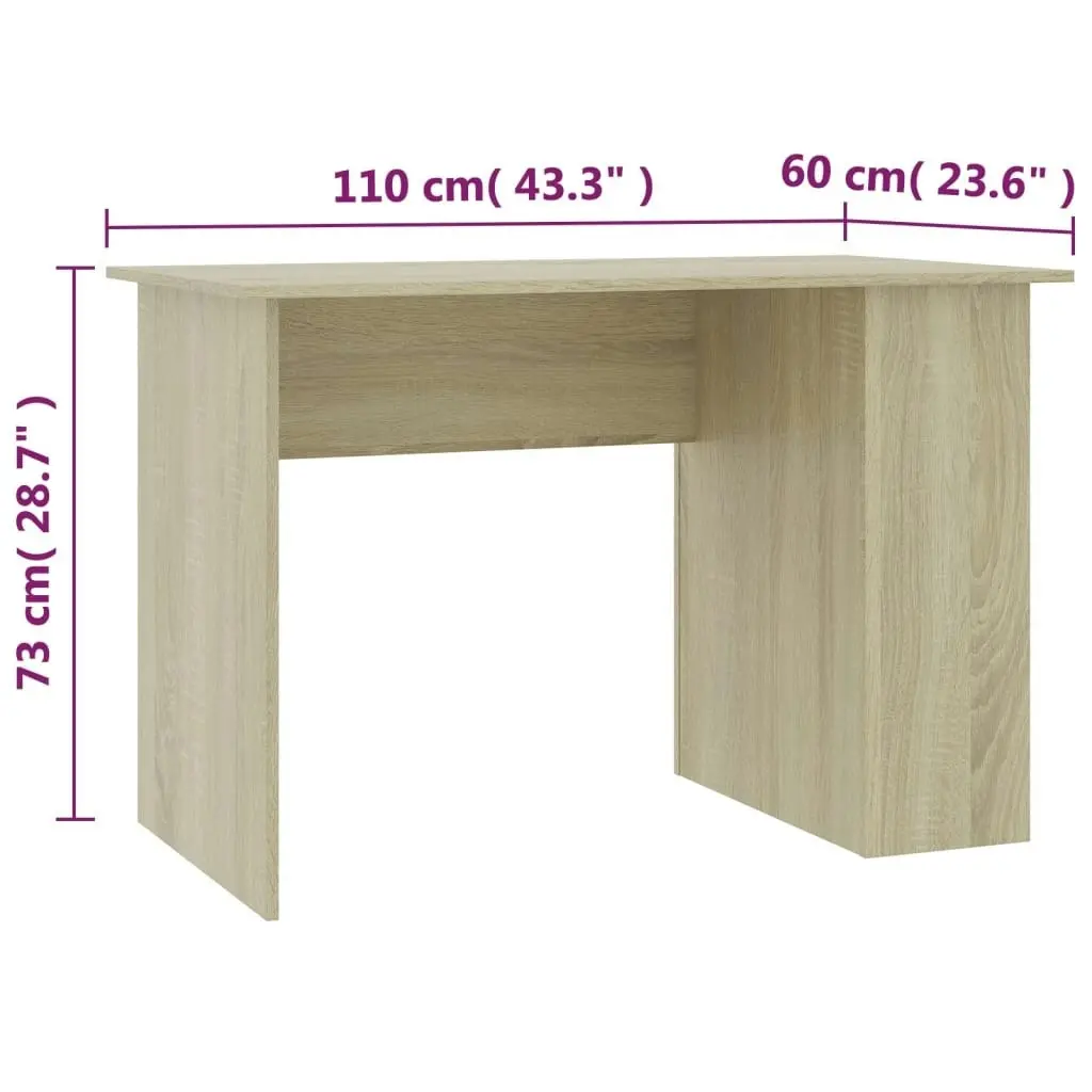 Desk Sonoma Oak 110x60x73 cm Engineered Wood 800579