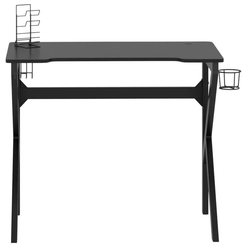 Gaming Desk with K Shape Legs Black 90x60x75 cm 325400