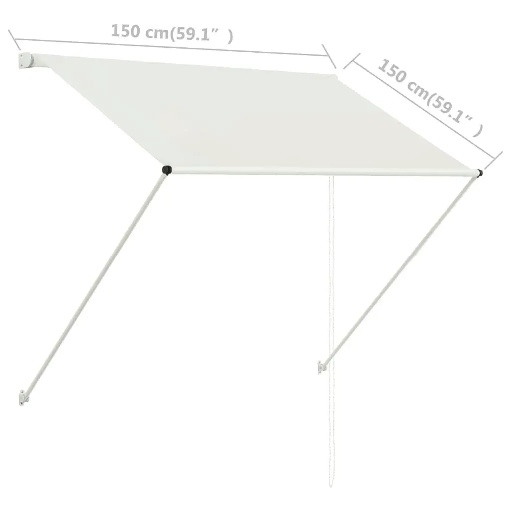 Retractable Awning 150x150 cm Cream 143764