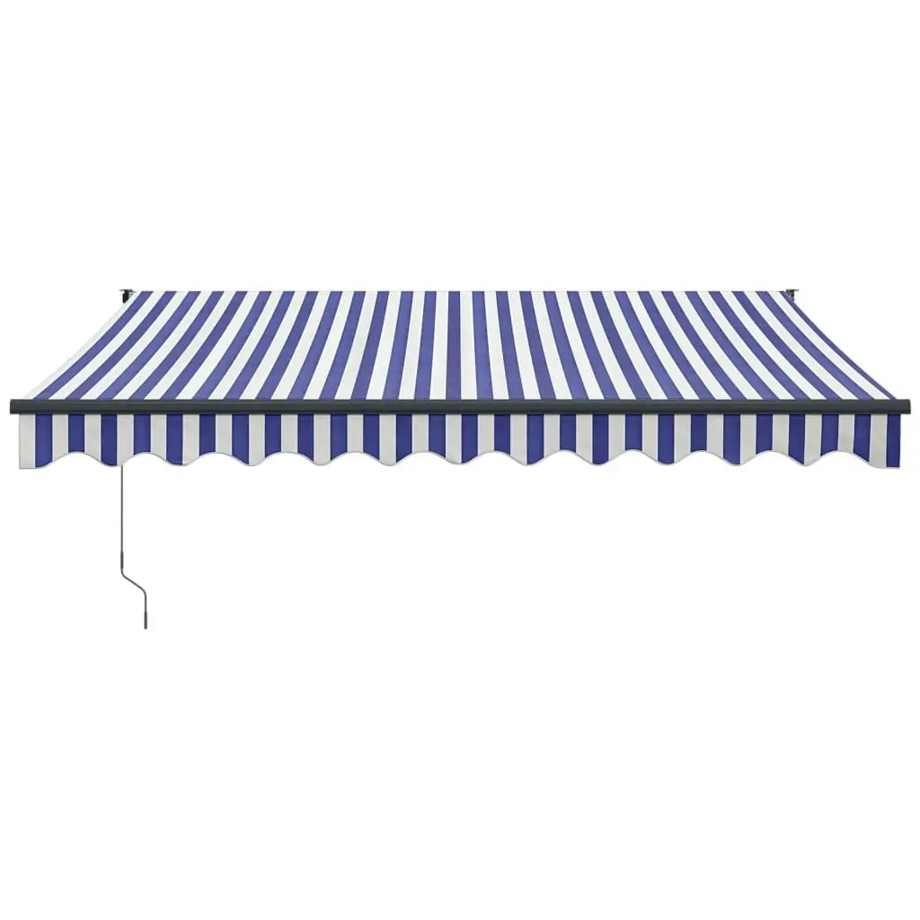 Retractable Awning Blue and White 3x2.5 m Fabric and Aluminium 3154446