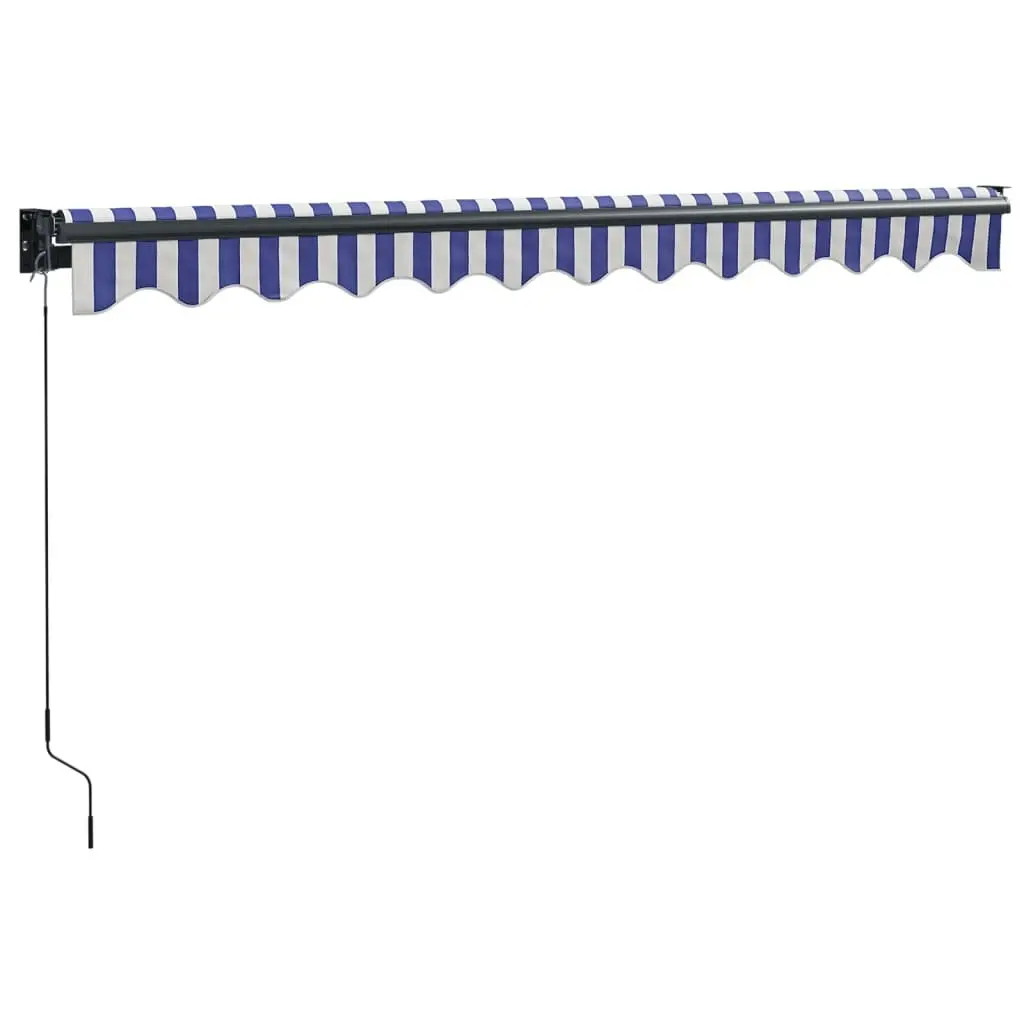 Retractable Awning Blue and White 3x2.5 m Fabric and Aluminium 3154446