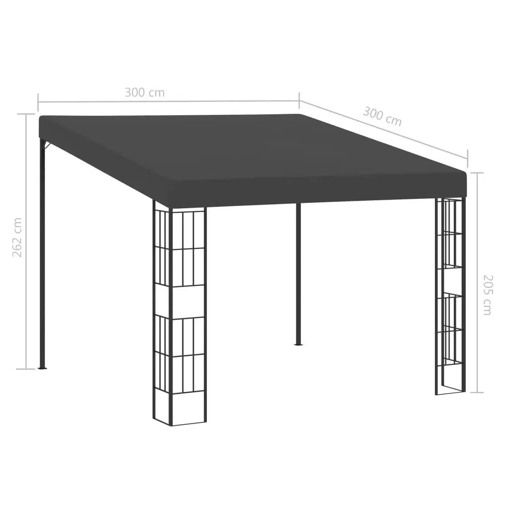 Wall-mounted Gazebo 3x3 m Anthracite Fabric 47990