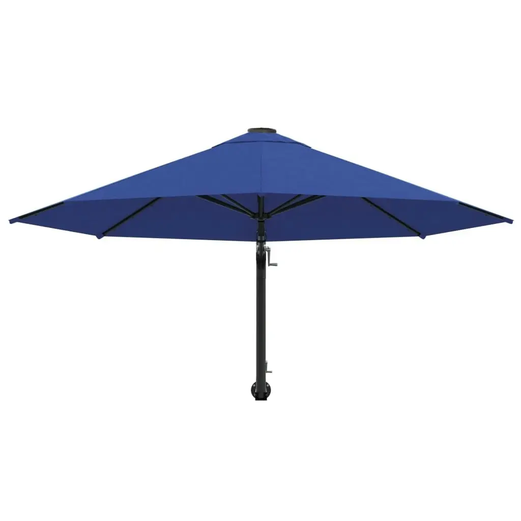 Wall-Mounted Parasol with Metal Pole 300 cm Blue 47301