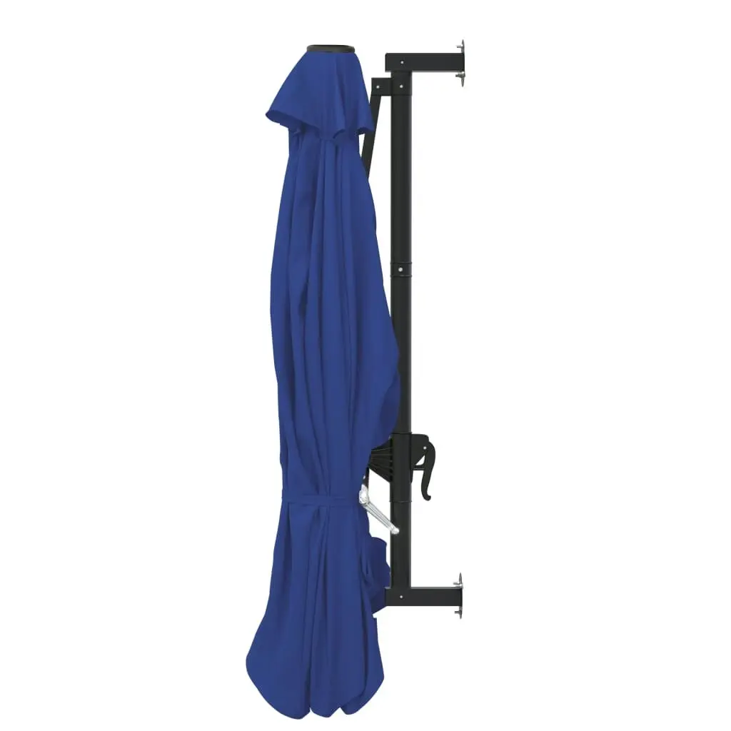 Wall-Mounted Parasol with Metal Pole 300 cm Blue 47301