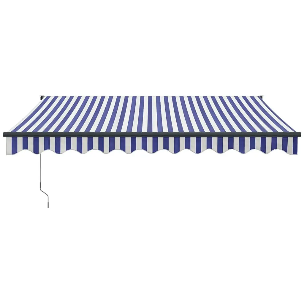 Retractable Awning Blue and White 3.5x2.5 m Fabric and Aluminium 3154447