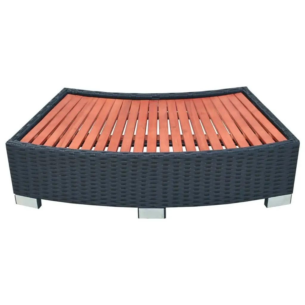 Spa Step Poly Rattan 92x45x25 cm Black 42700