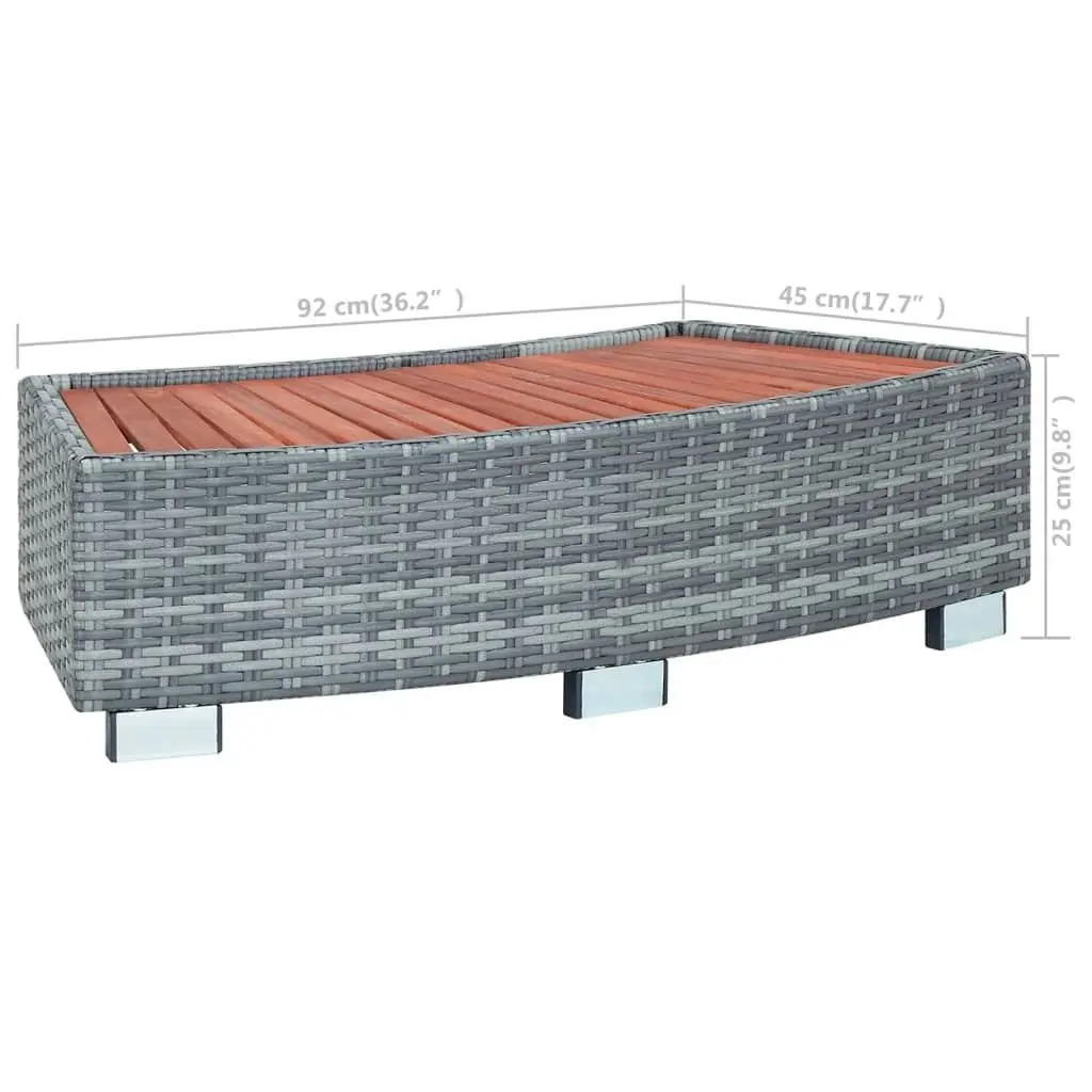 Spa Step Grey Poly Rattan 92x45x25 cm 46461