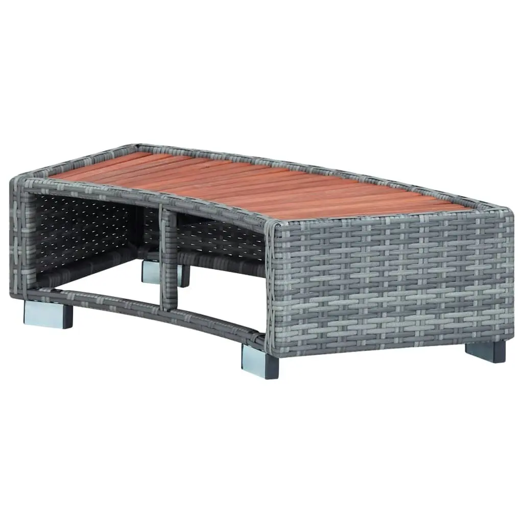 Spa Step Grey Poly Rattan 92x45x25 cm 46461