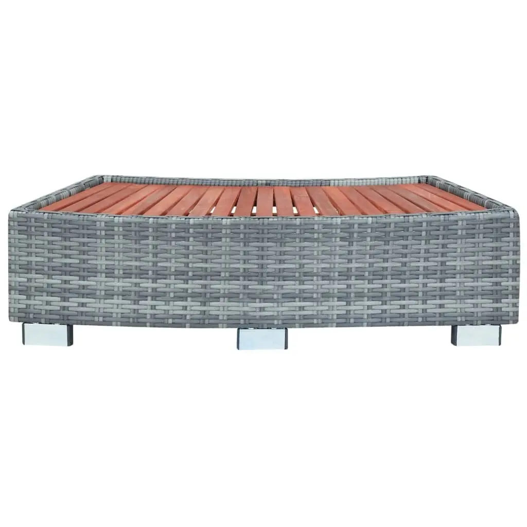 Spa Step Grey Poly Rattan 92x45x25 cm 46461