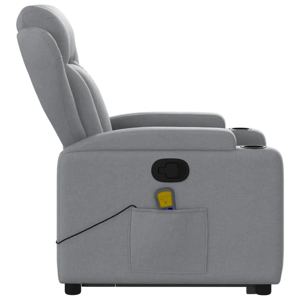 Stand up Massage Recliner Chair Light Grey Fabric 3205584