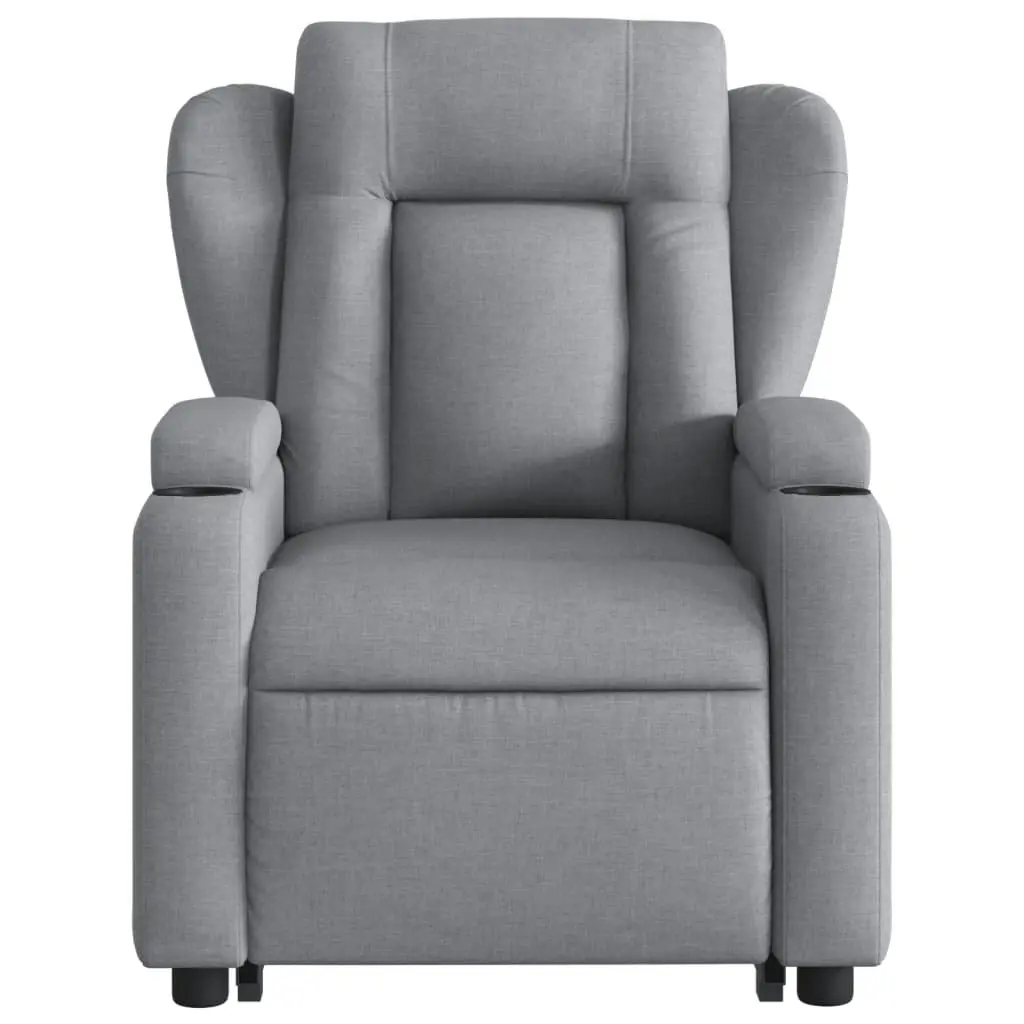 Stand up Massage Recliner Chair Light Grey Fabric 3205584