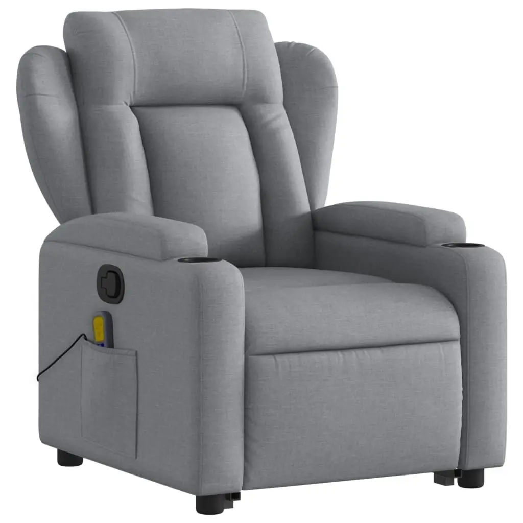 Stand up Massage Recliner Chair Light Grey Fabric 3205584