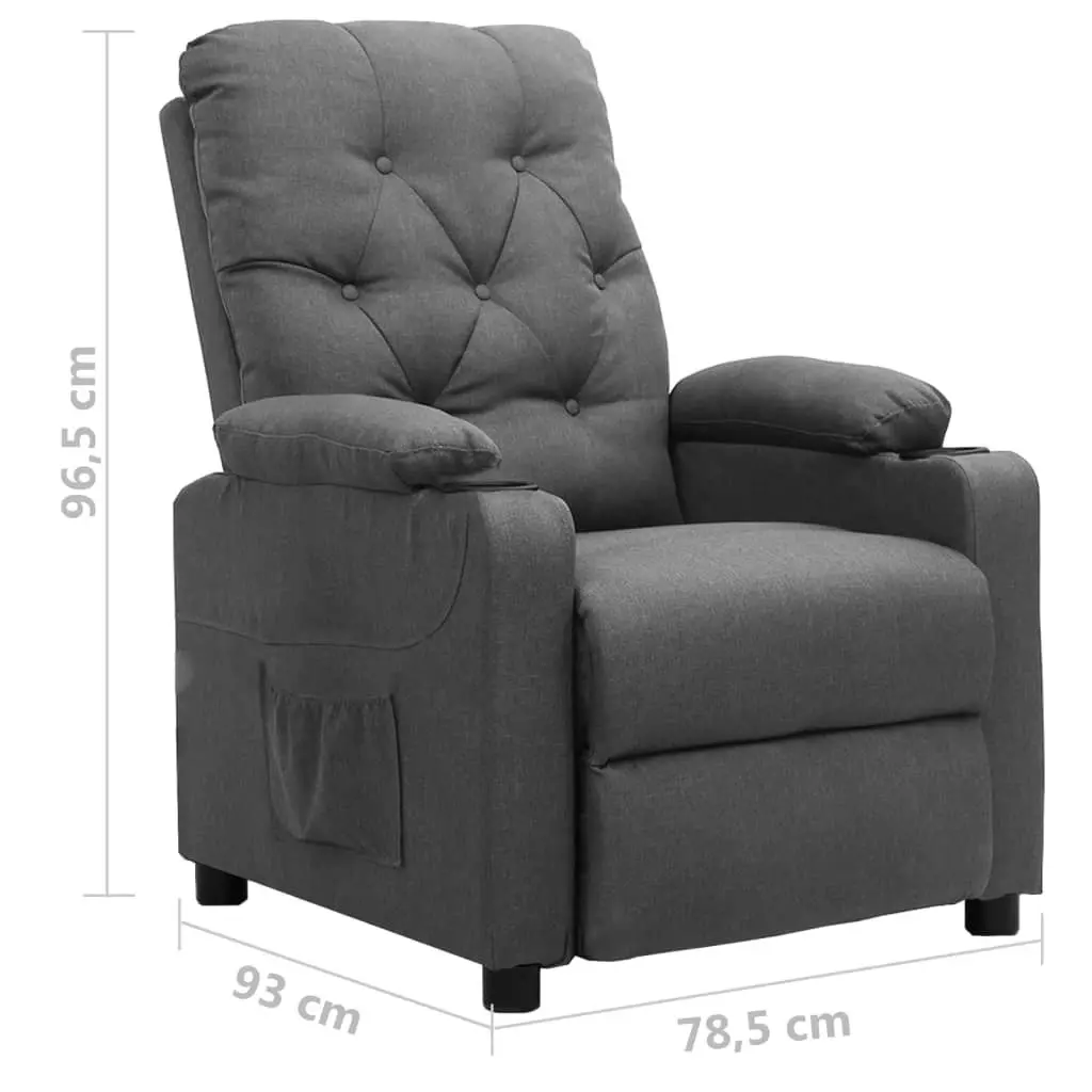 Recliner Chair Light Grey Fabric 339102