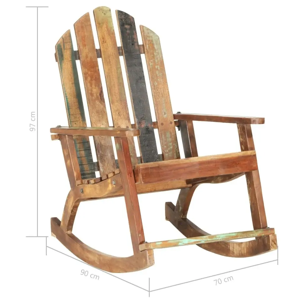 Garden Rocking Chair Solid Reclaimed Wood 285882