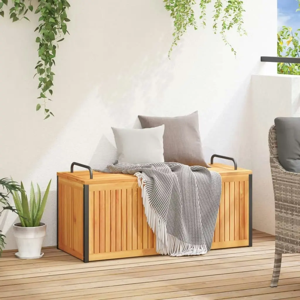 Outdoor Cushion Box 110x45x42/53 cm Solid Wood Acacia and Steel 367609