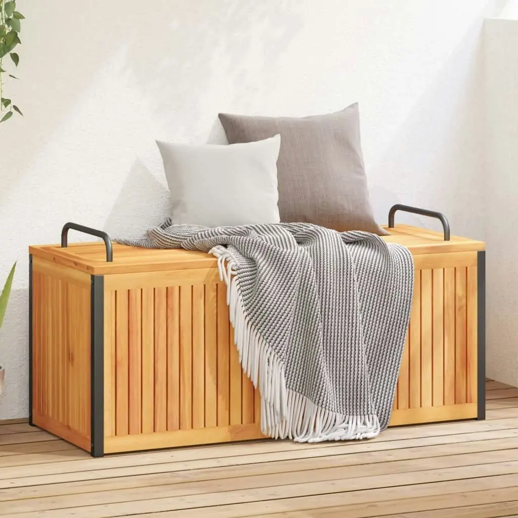 Outdoor Cushion Box 110x45x42/53 cm Solid Wood Acacia and Steel 367609