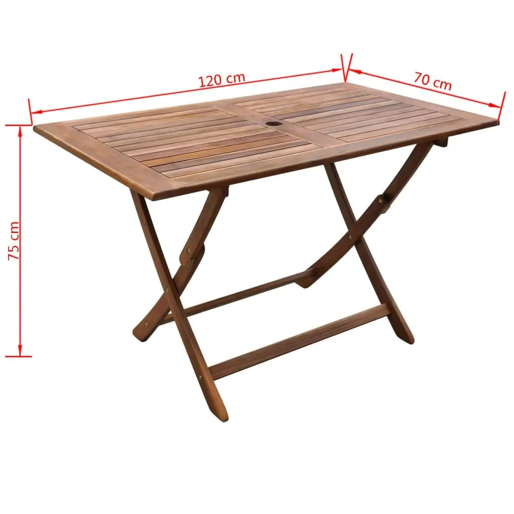 Garden Table 120x70x75 cm Solid Acacia Wood 41817