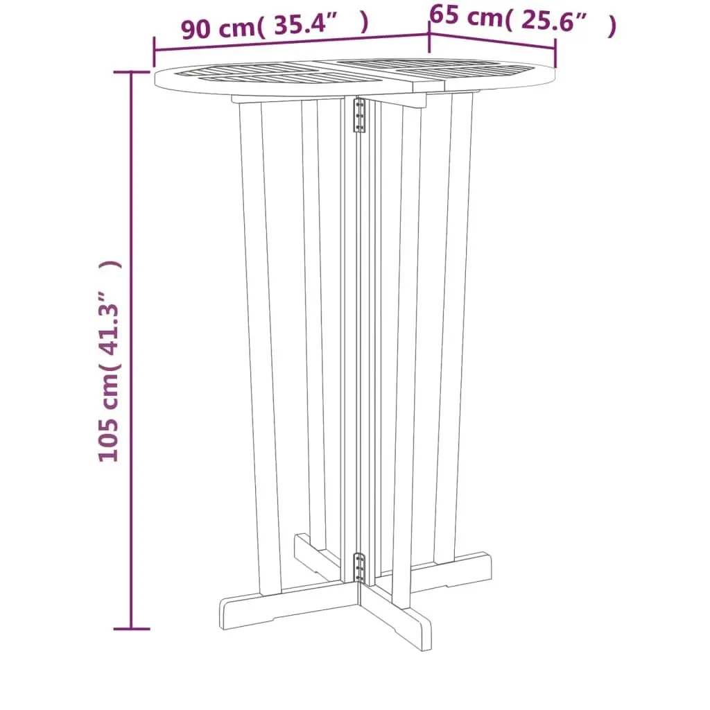 Folding Bar Table 90x65x105 cm Solid Wood Teak 319149