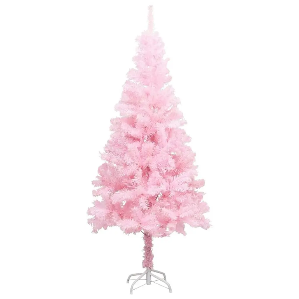 Artificial Pre-lit Christmas Tree with Stand Pink 120 cm PVC 3077411