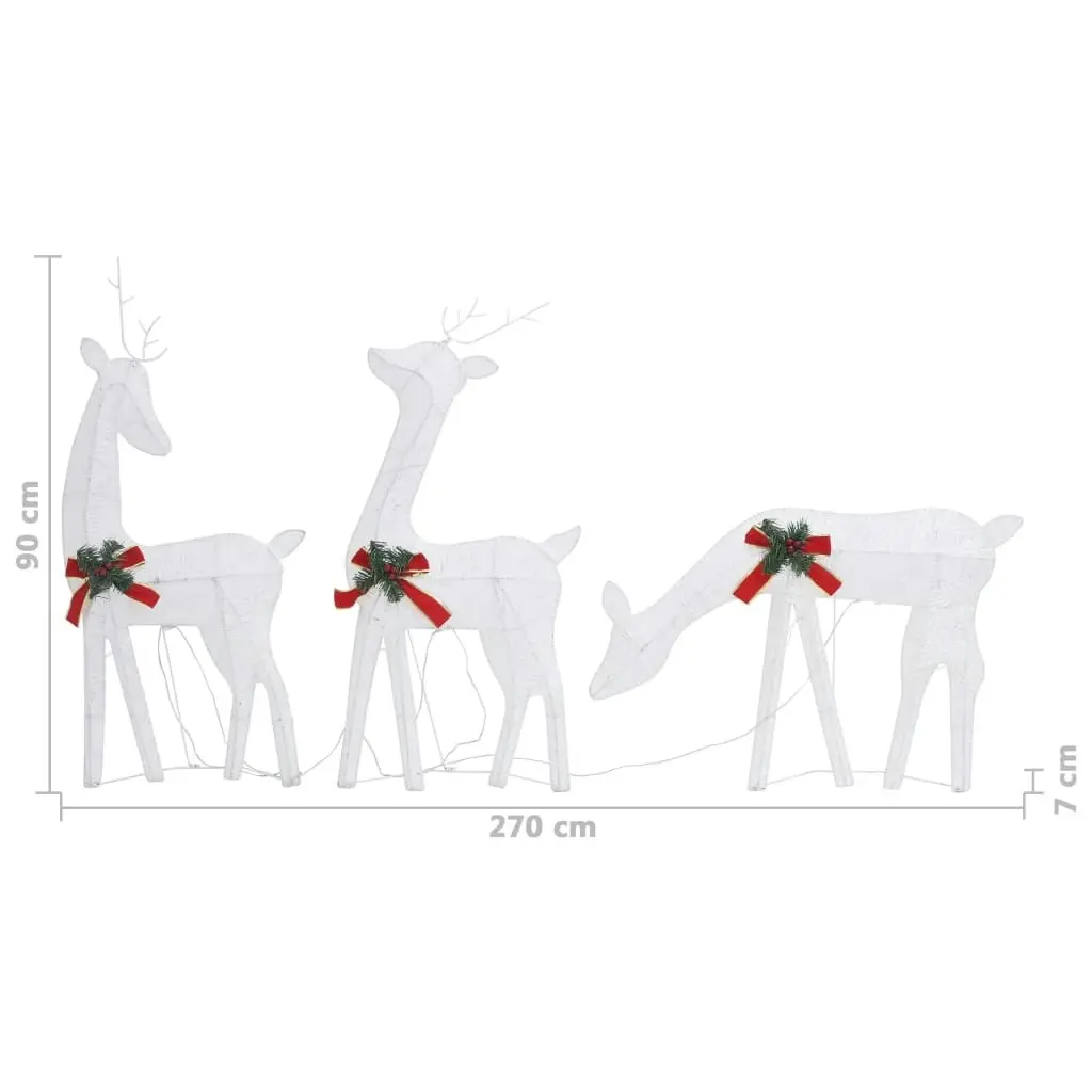 Christmas Reindeer Family 270x7x90 cm White Cold White Mesh 328506