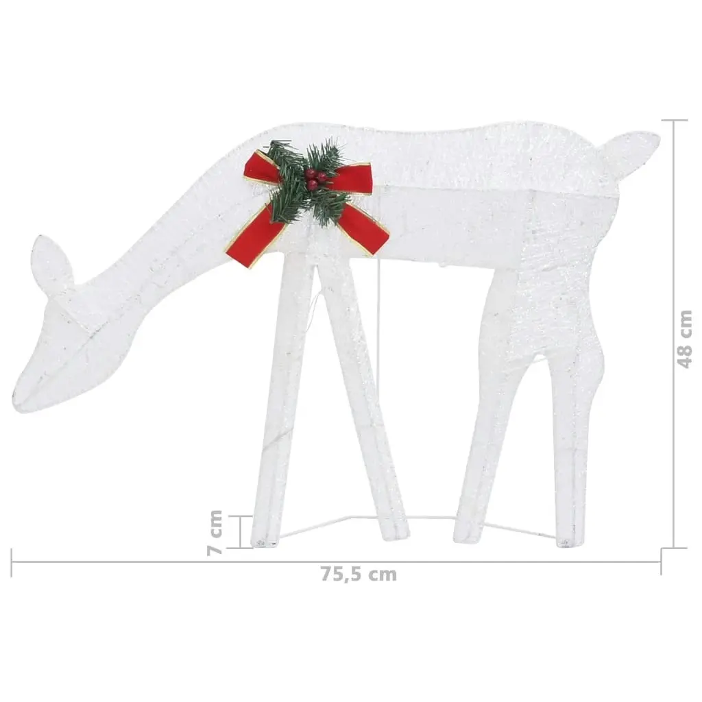 Christmas Reindeer Family 270x7x90 cm White Cold White Mesh 328506