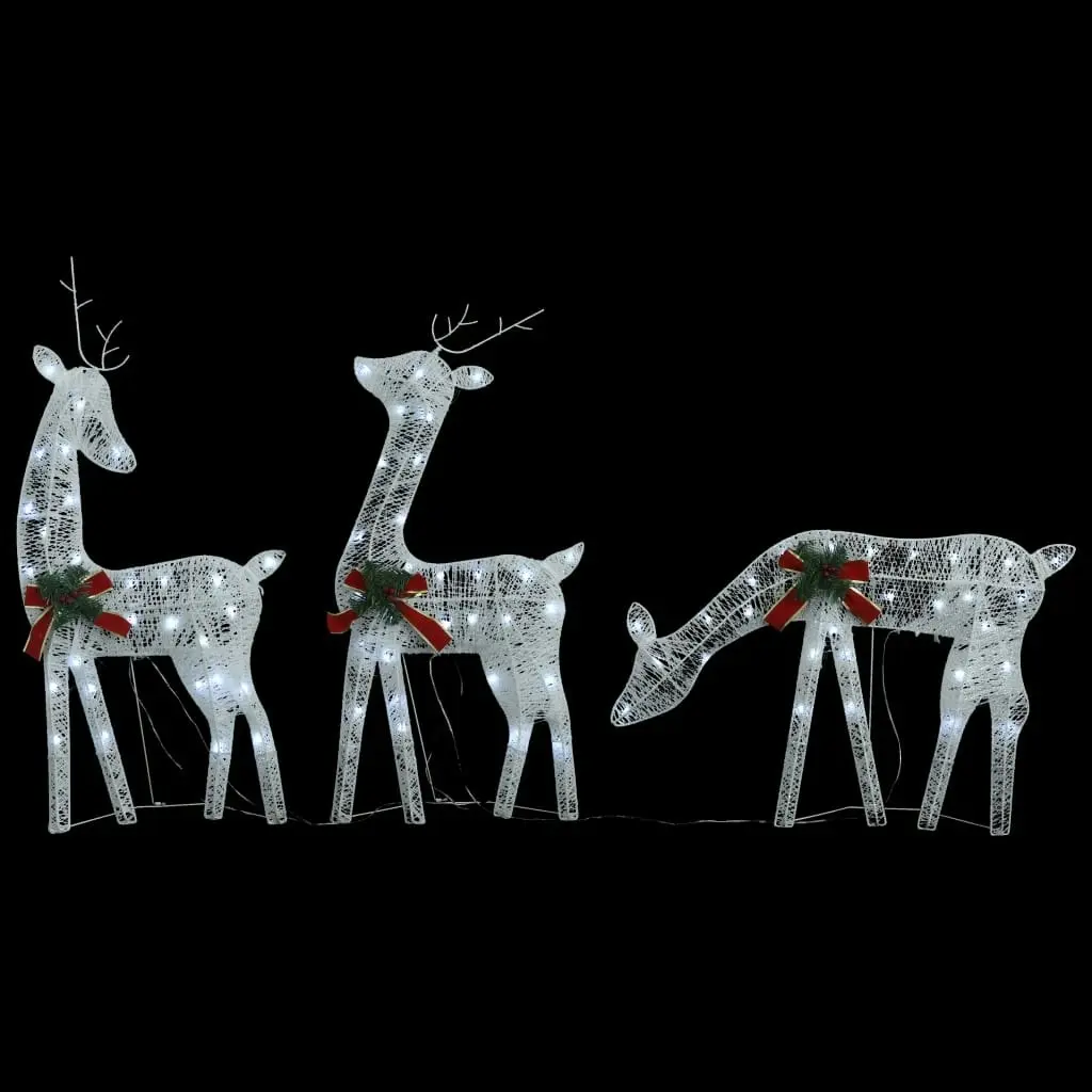 Christmas Reindeer Family 270x7x90 cm White Cold White Mesh 328506