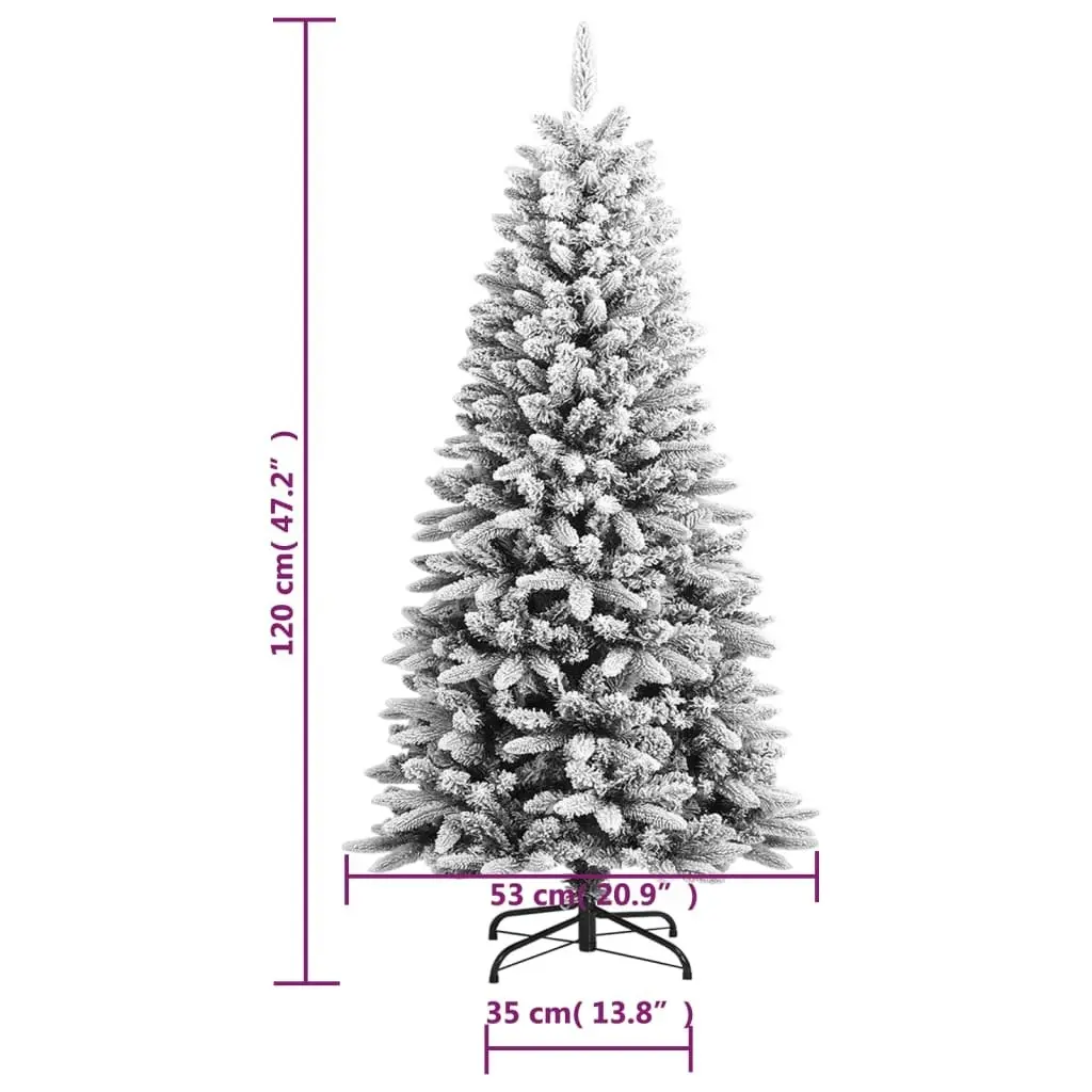 Artificial Christmas Tree with Flocked Snow 120 cm PVC&PE 345188