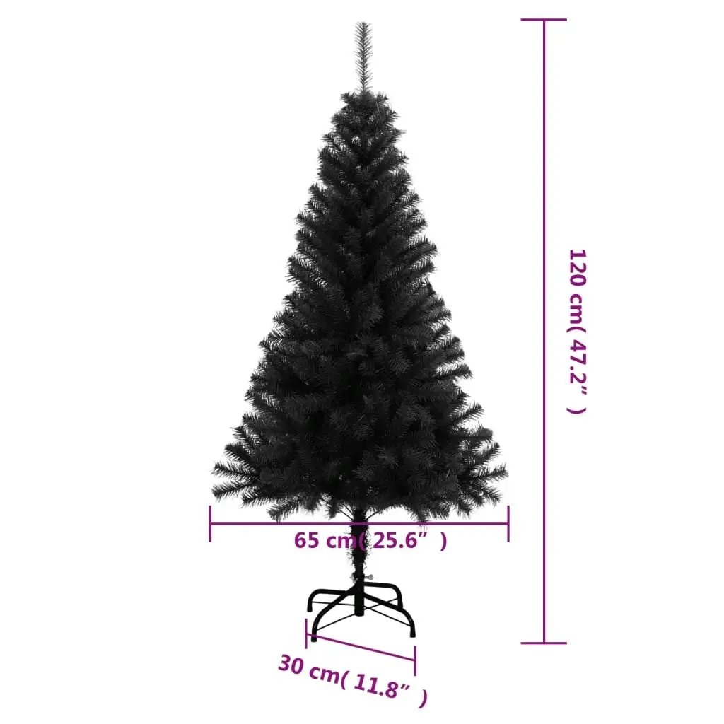 Artificial Christmas Tree with Stand Black 120 cm PVC 329179