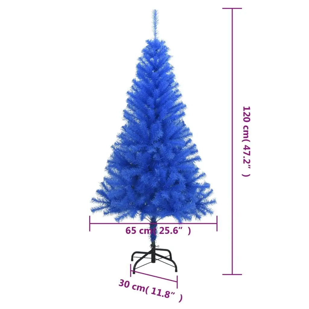 Artificial Christmas Tree with Stand Blue 120 cm PVC 329181