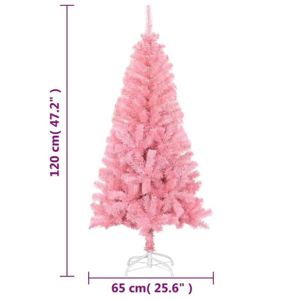 Artificial Christmas Tree with Stand Pink 120 cm PVC 329177