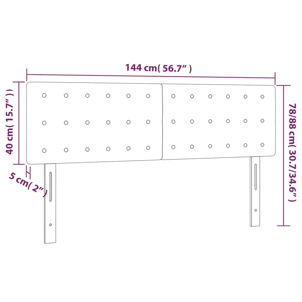 Headboards 2 pcs Dark Grey 72x5x78/88 cm Fabric 346457