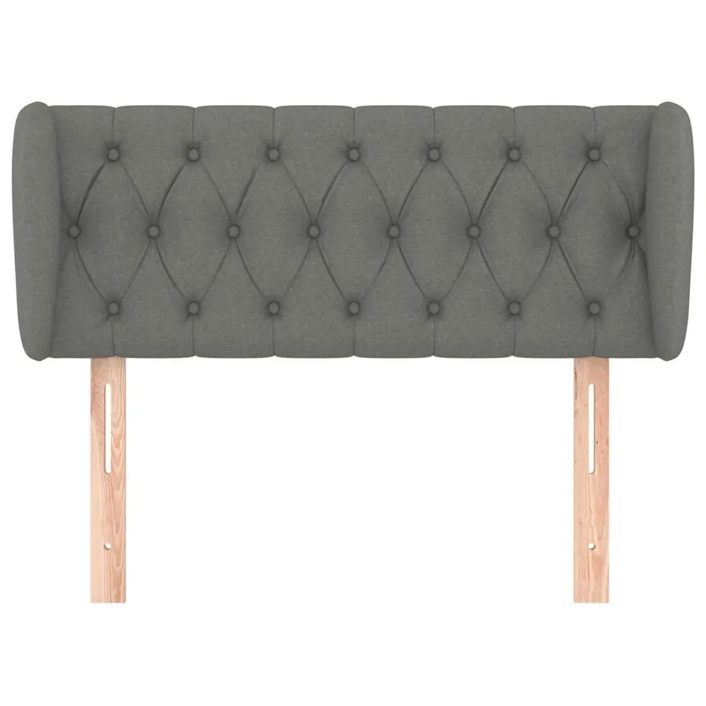 Headboard with Ears Dark Grey 103x23x78/88 cm Fabric 3117471