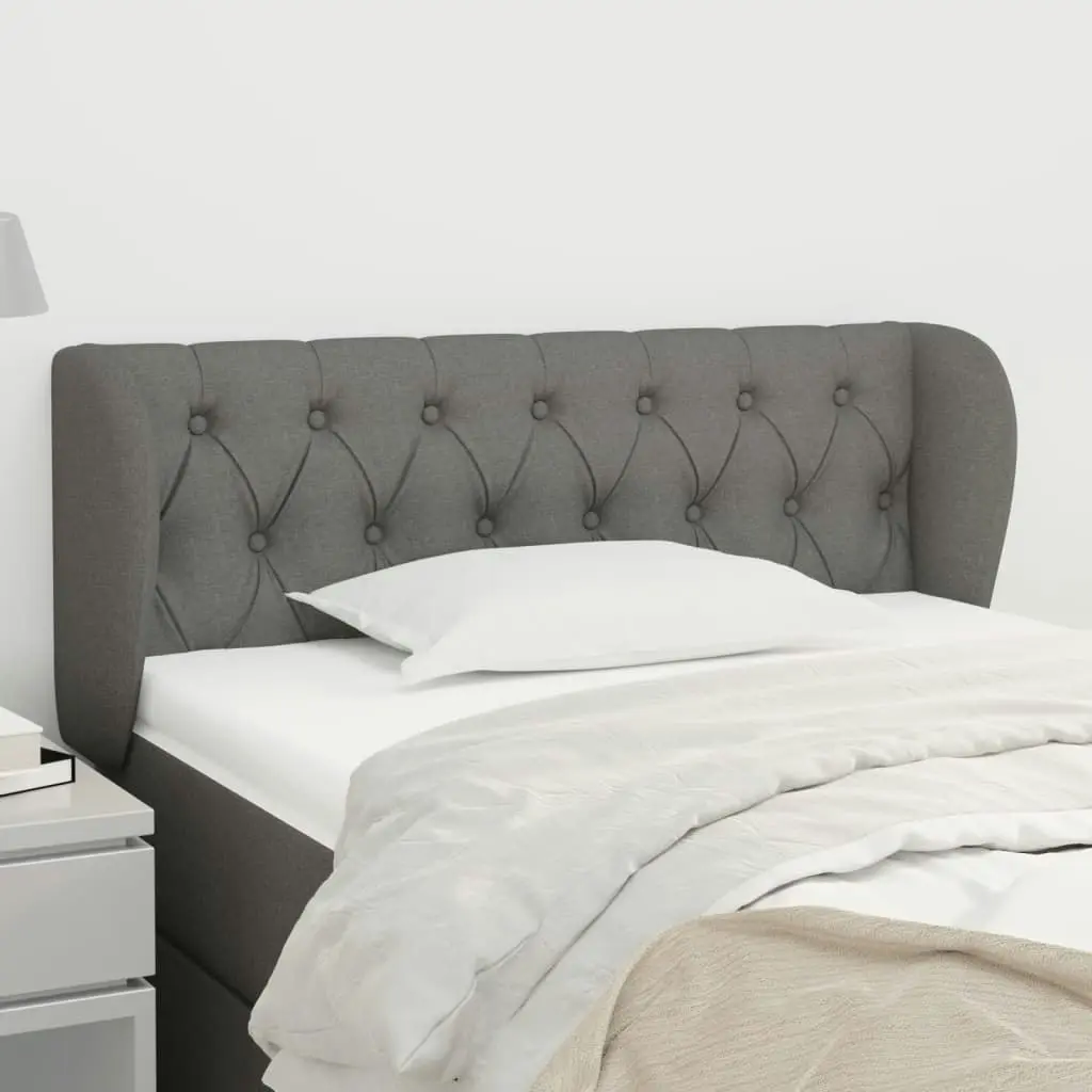 Headboard with Ears Dark Grey 103x23x78/88 cm Fabric 3117471