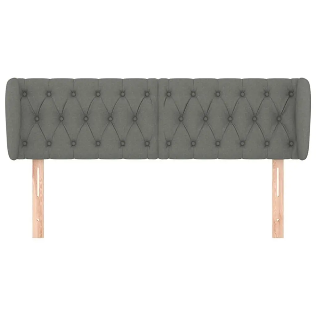 Headboard with Ears Dark Grey 147x23x78/88 cm Fabric 3117479