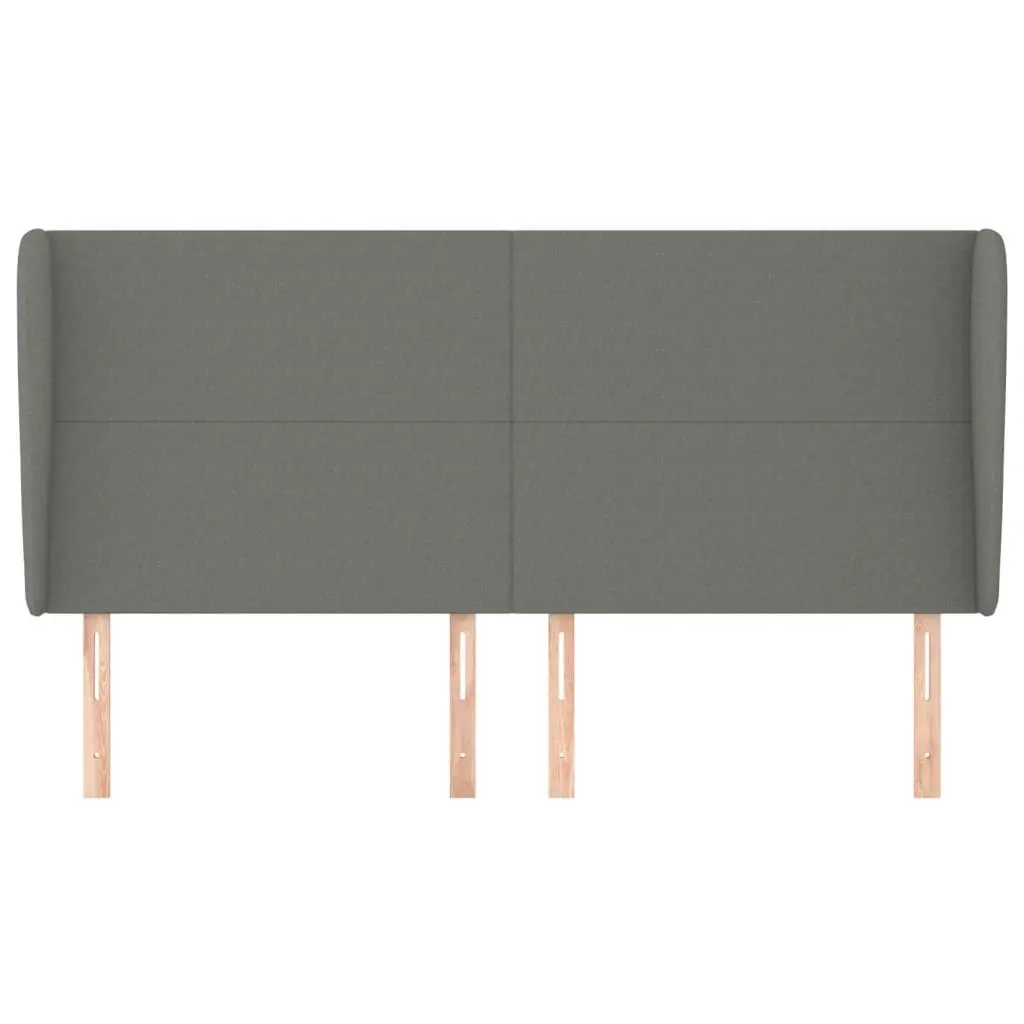 Headboard with Ears Dark Grey 163 cm Fabric 3117683